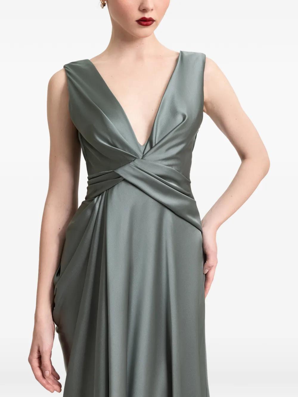 Gemy Maalouf V-Neckline Maxi Dress in Green | Lyst Gemy Maalouf V-Neckline Maxi Dress in Green | Lyst