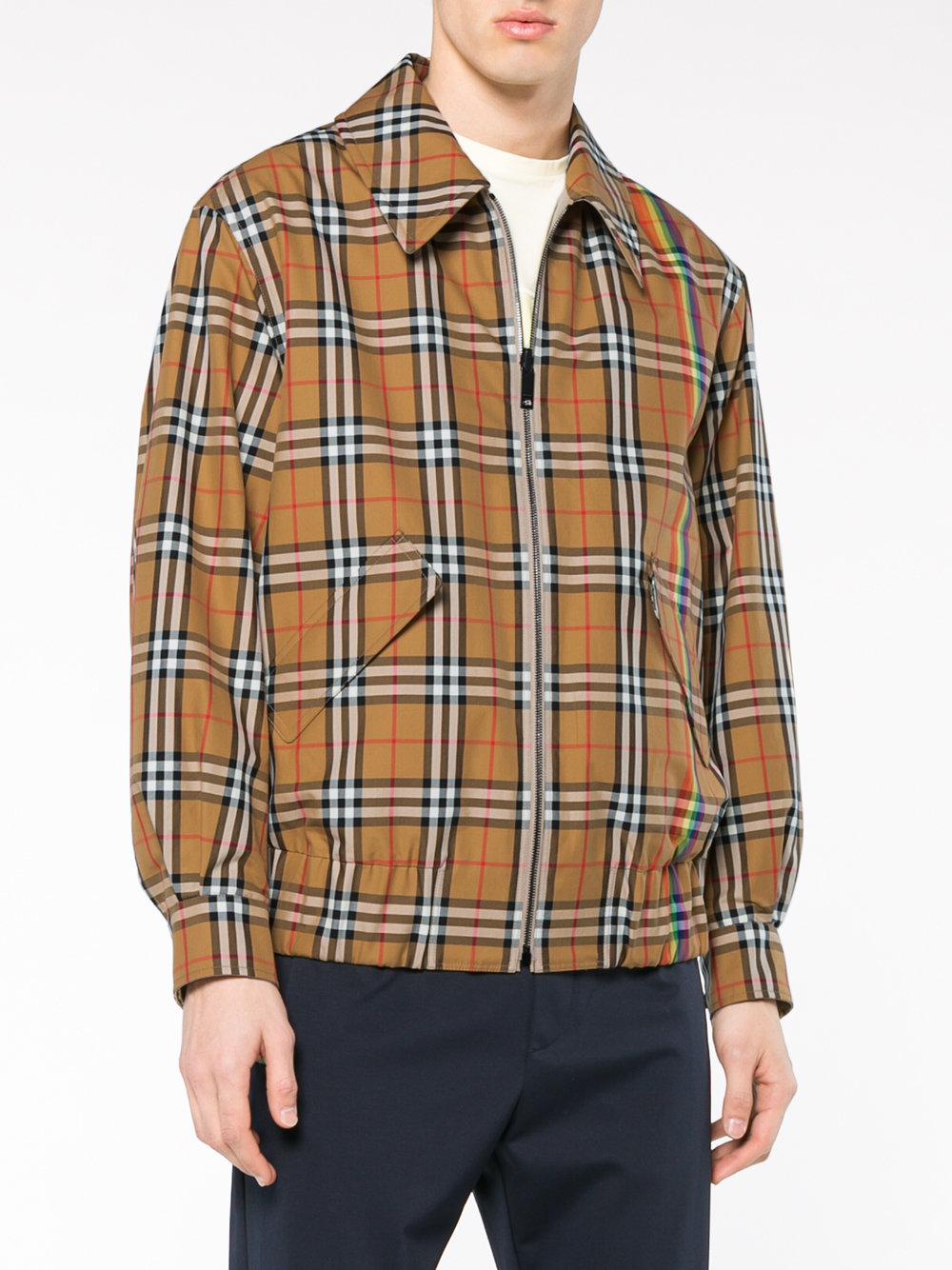 Burberry Cotton Reversible Rainbow Vintage Check Harrington Jacket in  Yellow & Orange (Natural) for Men - Lyst
