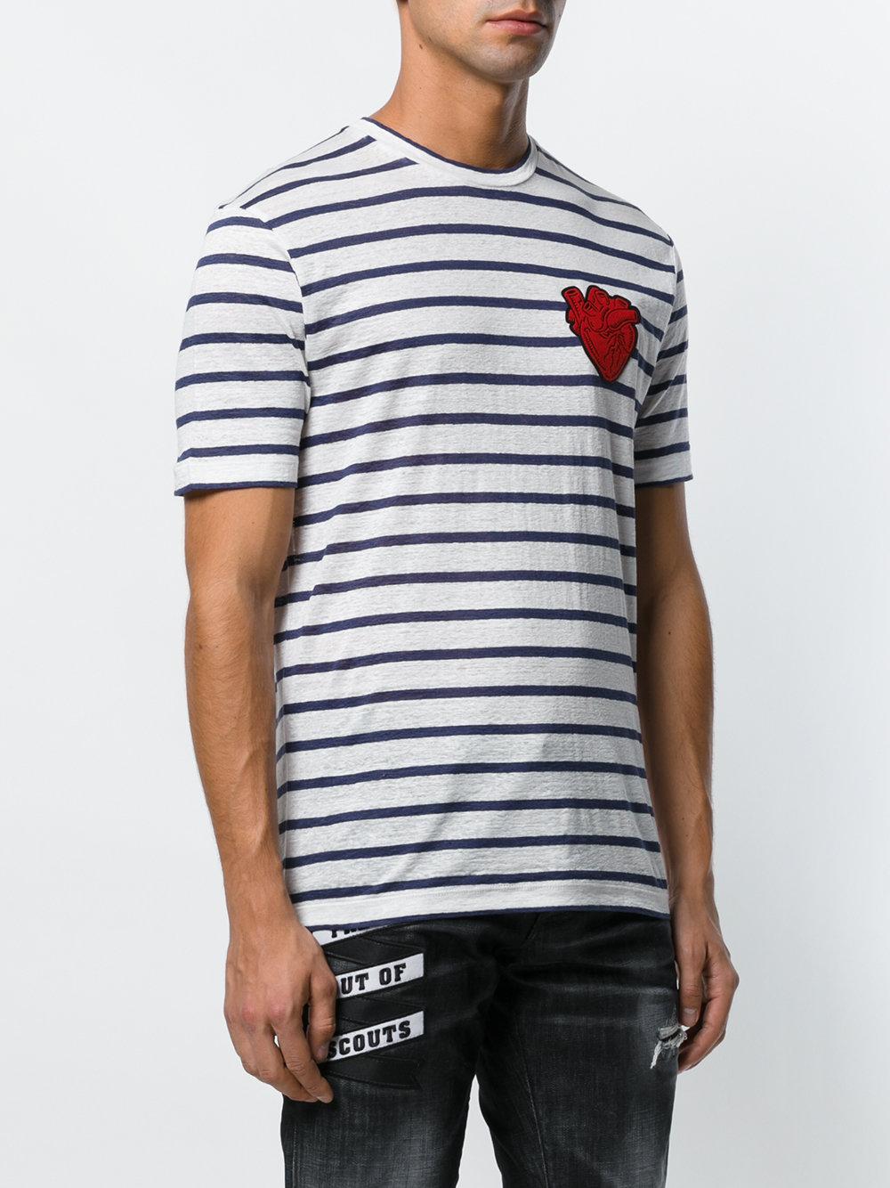 DSquared² Linen Striped T-shirt With 