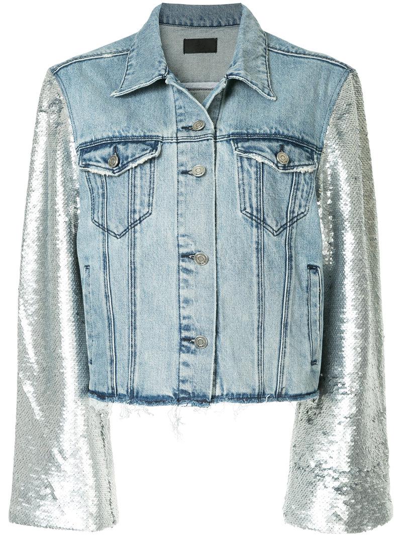 denim jacket sequin sleeves