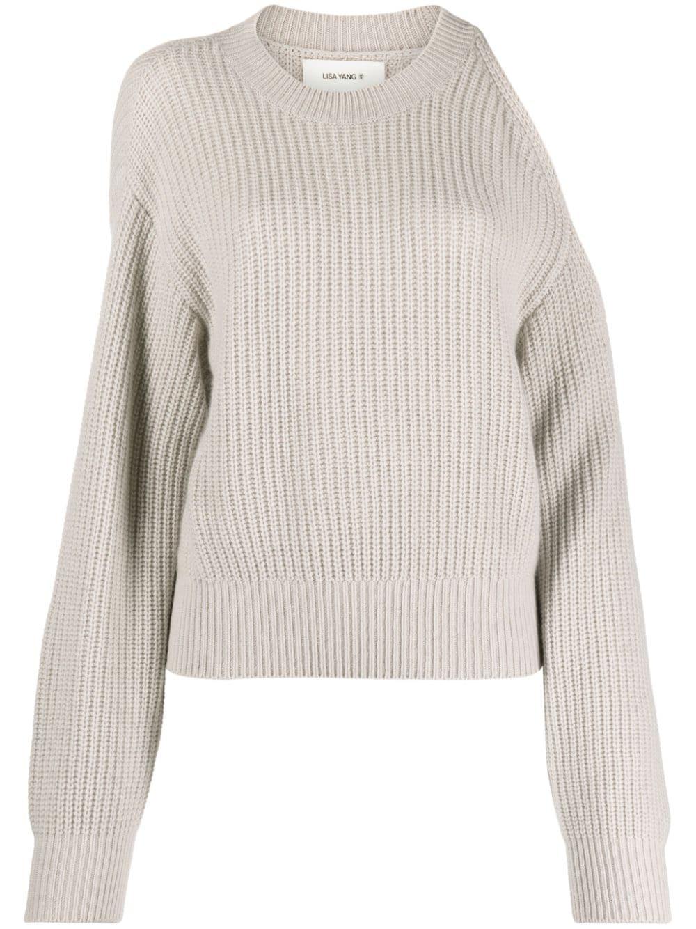 Lisa Yang Leora Cut-out Cashmere Sweater in White | Lyst