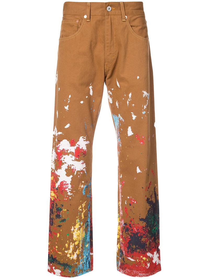 Junya Watanabe X Levi's Paint Splatter Trousers in Brown for Men | Lyst ...