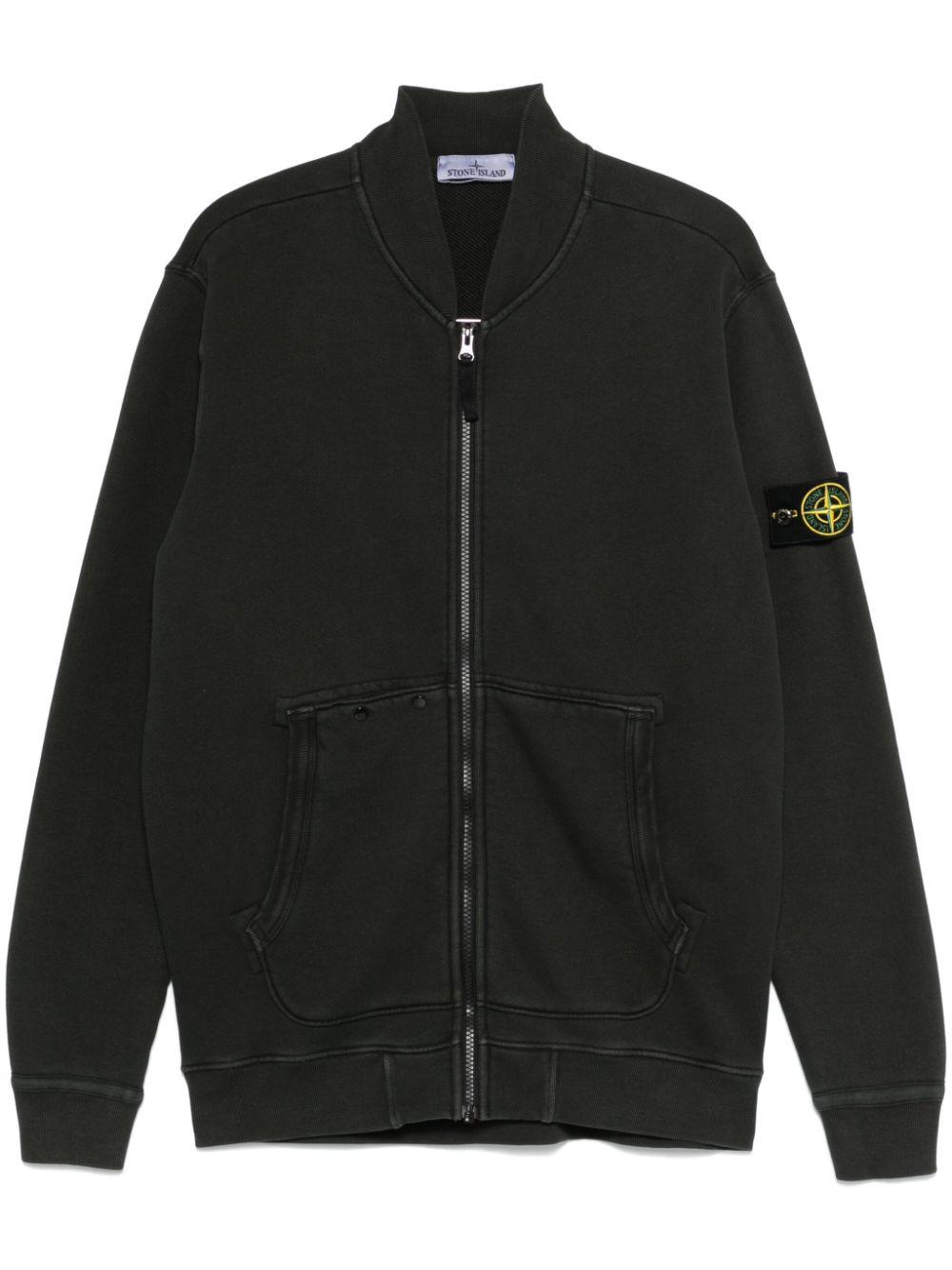 Stone Island メンズ ブラック ジップアップ カーディガン セーター 