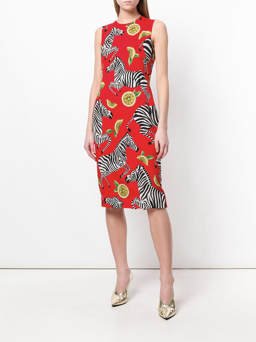 red zebra dress