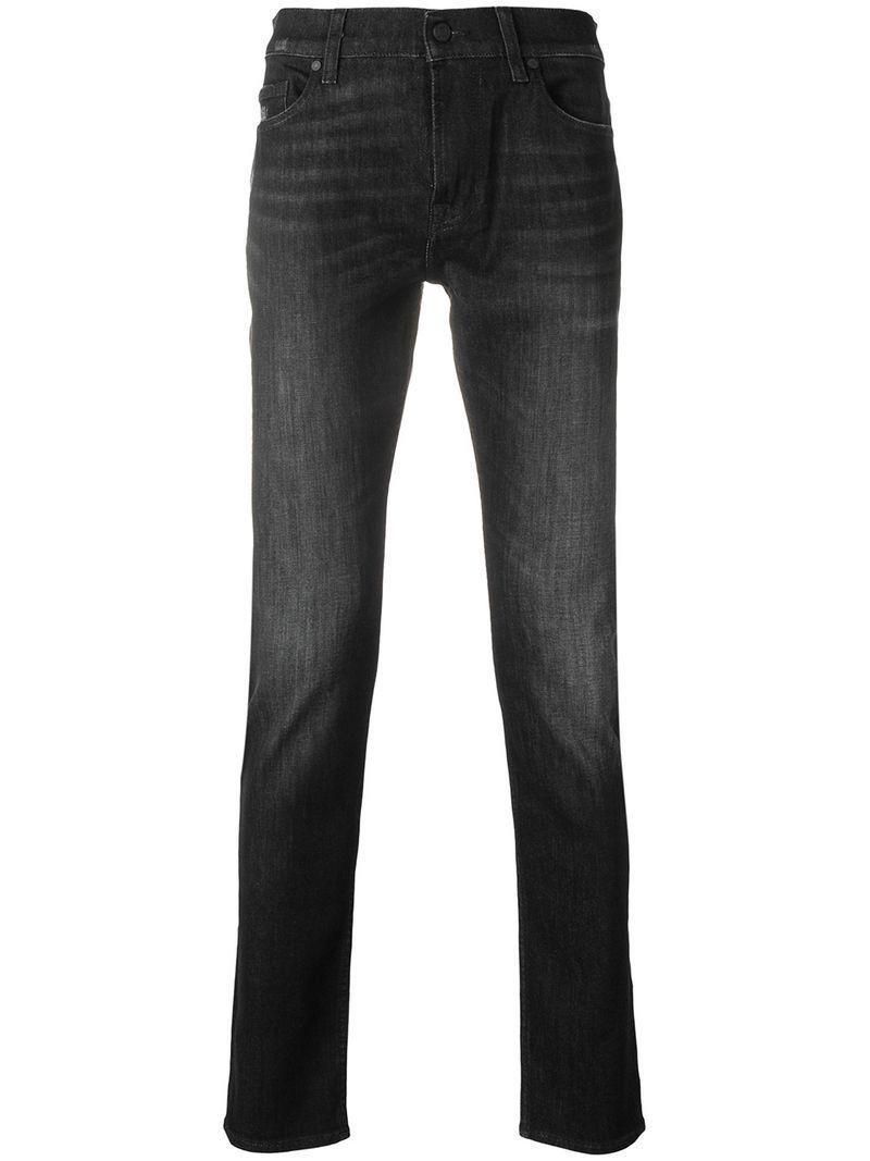 7 For All Mankind Denim Ronnie Skinny Jeans in Black for Men - Lyst