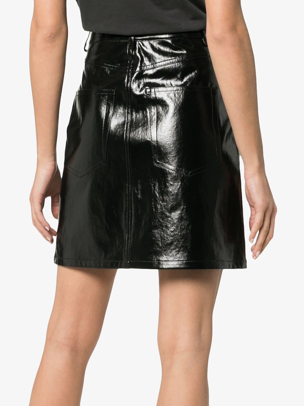 nude patent skirt