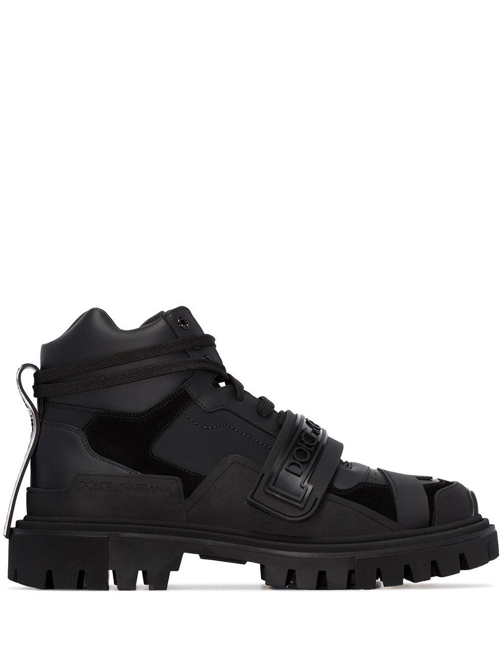 Dolce & Gabbana Panelled Logo Hiking Boots in Black for Men | Lyst