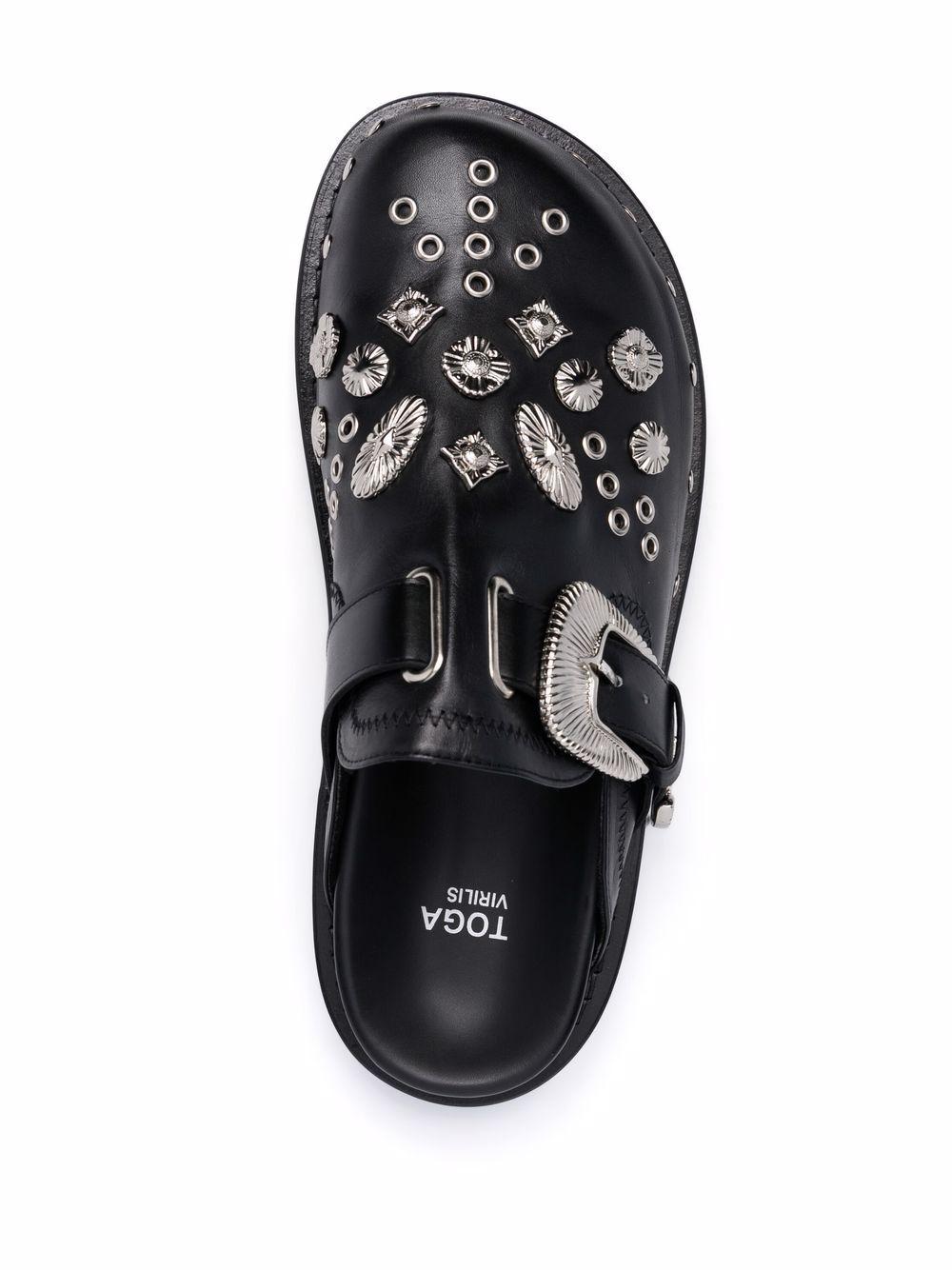 Toga Virilis Silver Embellished Clogs in Black for Men | Lyst