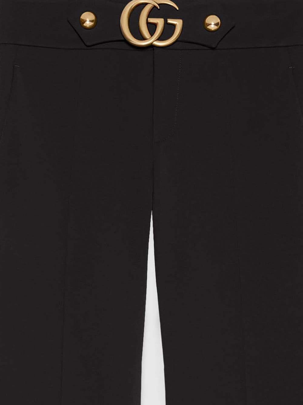 Gucci Stretch Viscose Pant With Double G in Black Lyst