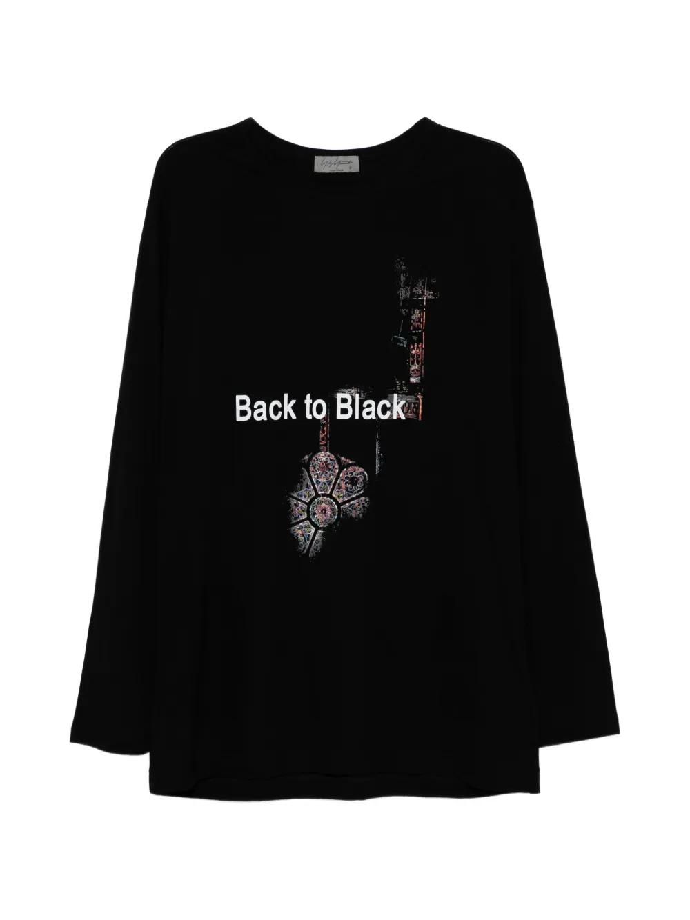 トップス Yohji Yamamoto 22ss Woman Print T-Shirt YOHJI YAMAMOTO Ultima Dense Plain Stitch Woman Print Short Sleeves