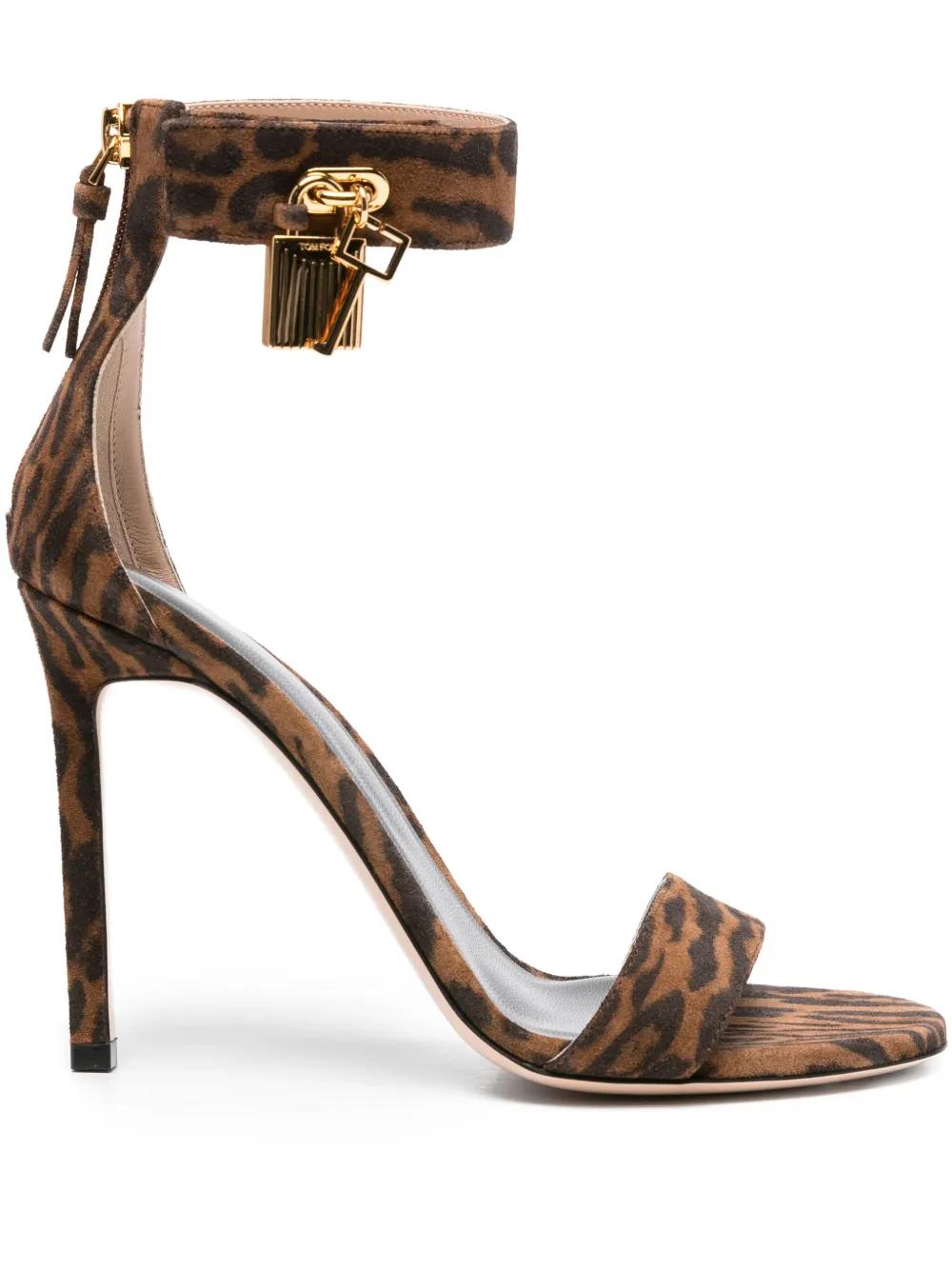 シューズ・サンダルその他 TOM FORD Woman Heeled sandals Brown W3452LSP035G 1B087 PRINTED PYTHON PADLOCK SANDAL | Tom Ford Fashion
