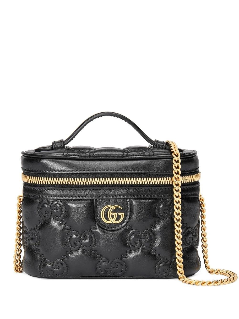 Gucci GG Marmont Matelasse Mini Top Handle Bag Black