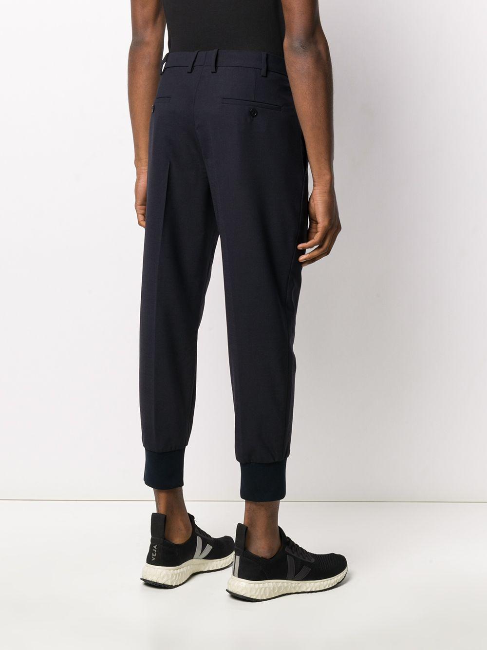 Neil Barrett Wool Cuffed Tailored Trousers in Blue for Men Lyst