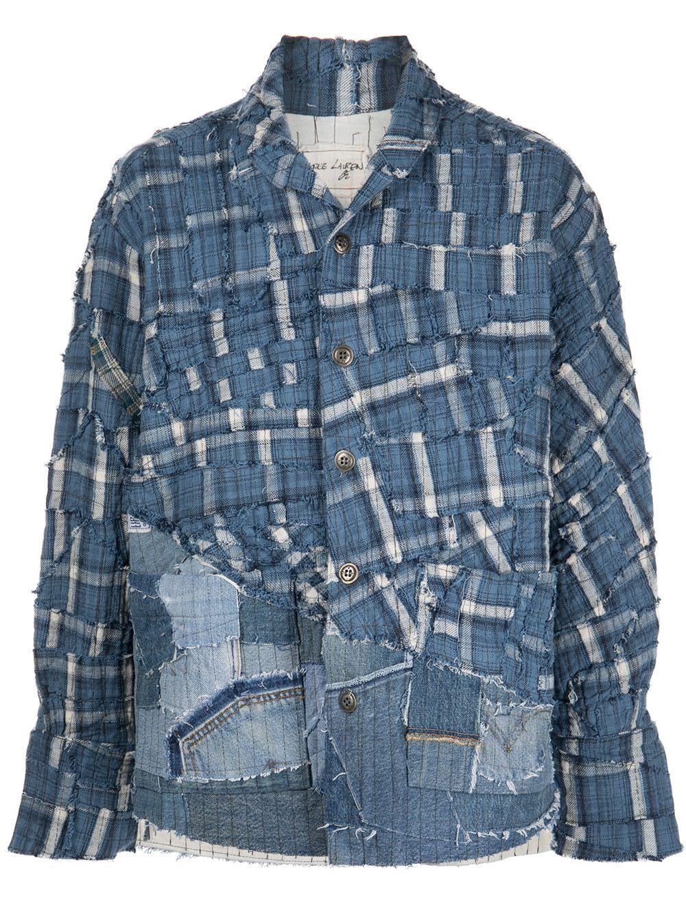 Greg Lauren patchwork-design Denim Jacket - Blue