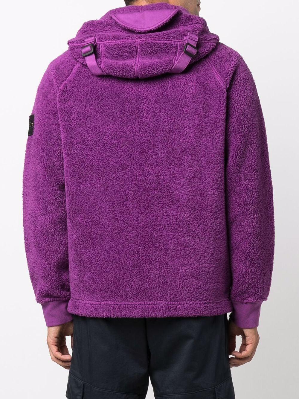 Stone Island Logo Patch Fleece Jacket in Purple for Men | Lyst