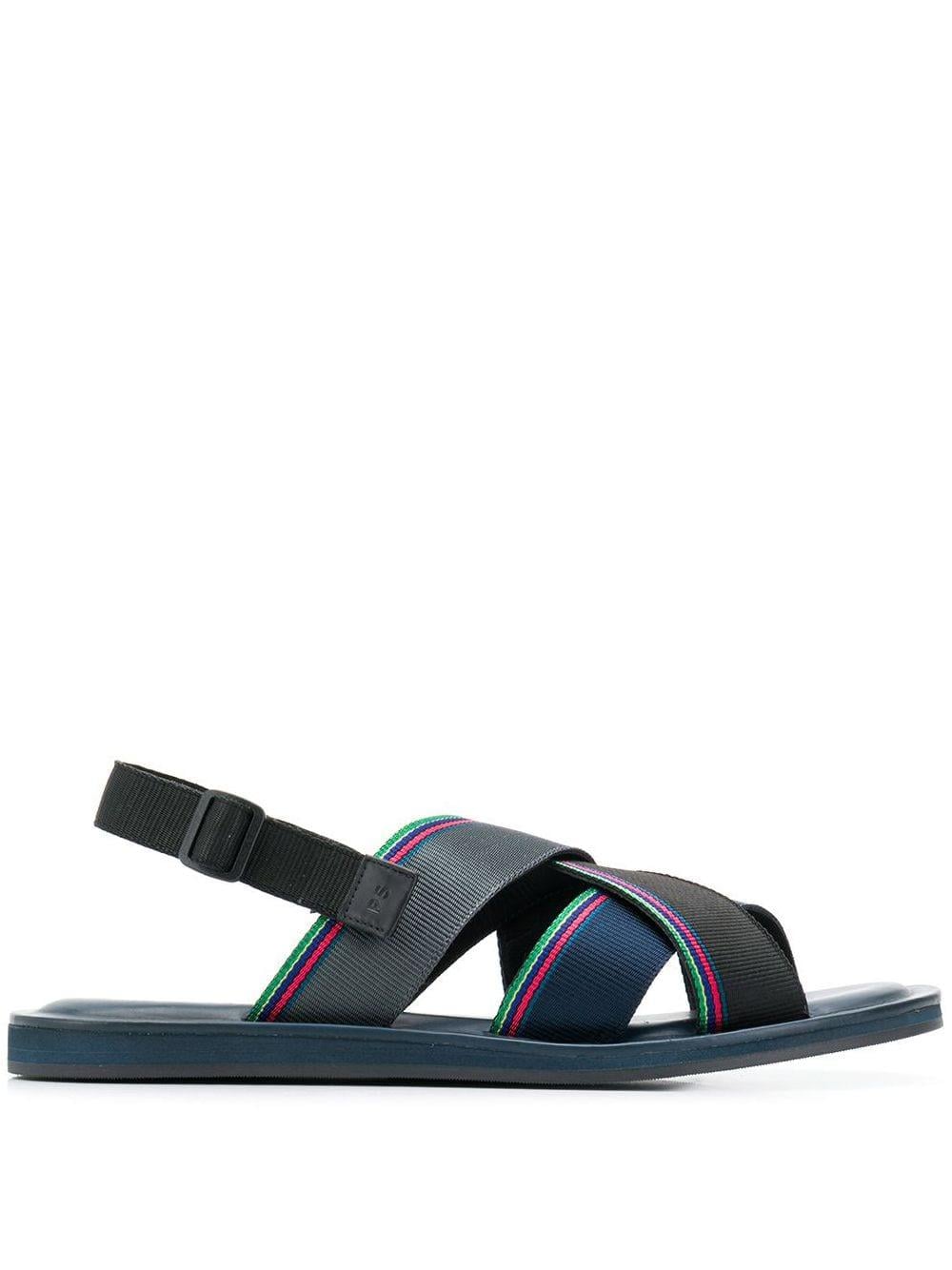 Paul Smith Black 'Summit' Slides With Zebra Logo Black | Mens Sandals â Aioland