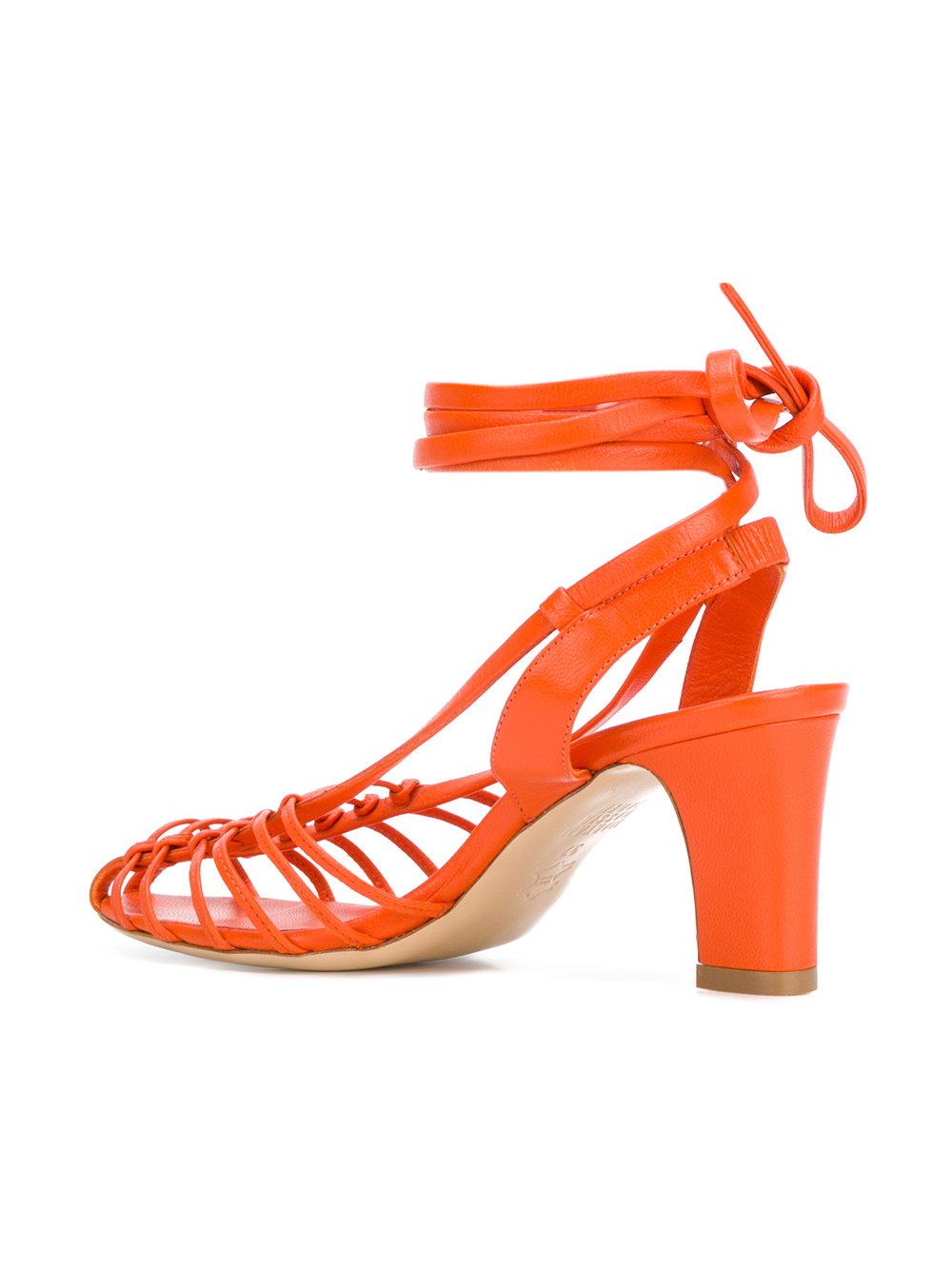 Maryam Nassir Zadeh Leather Maribel Sandals in Orange - Lyst