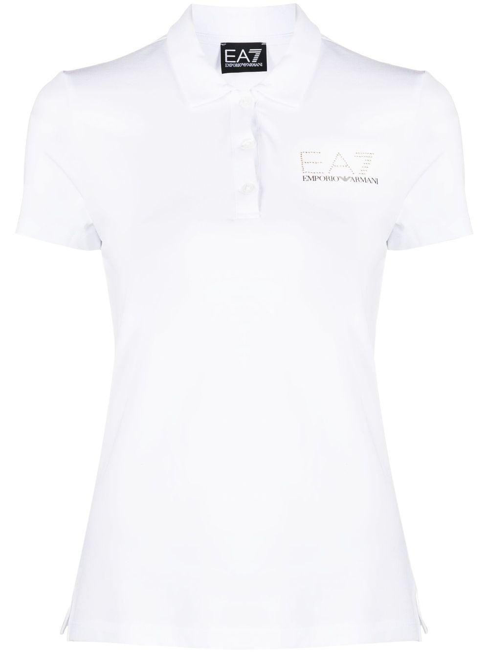 EA7 Short-sleeve Logo-print Polo Shirt in White | Lyst