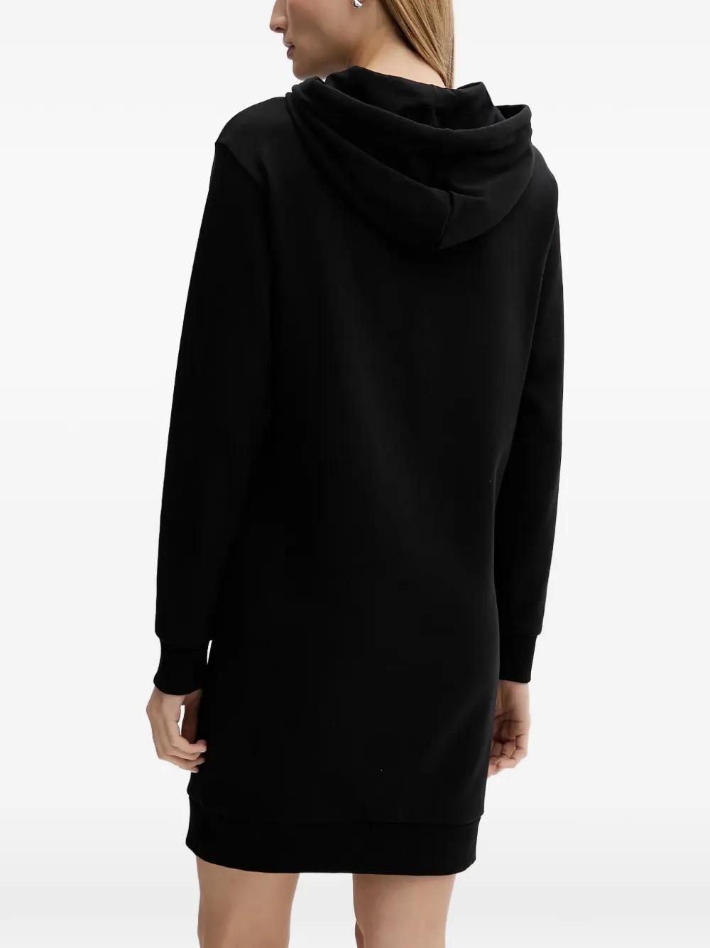 ARMANI EXCHANGE Drawstring Hooded Mini Dress in Black | Lyst