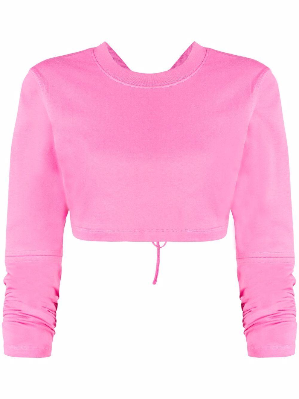 Jacquemus Cotton Cropped Long-sleeve Top in Pink - Save 46% | Lyst