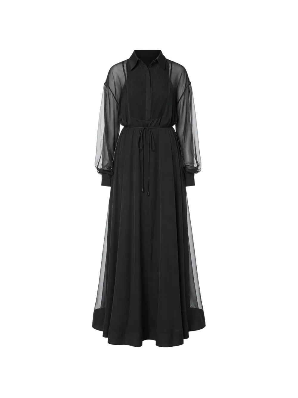 ted baker black long sleeve dress Crew Neck Long Dress