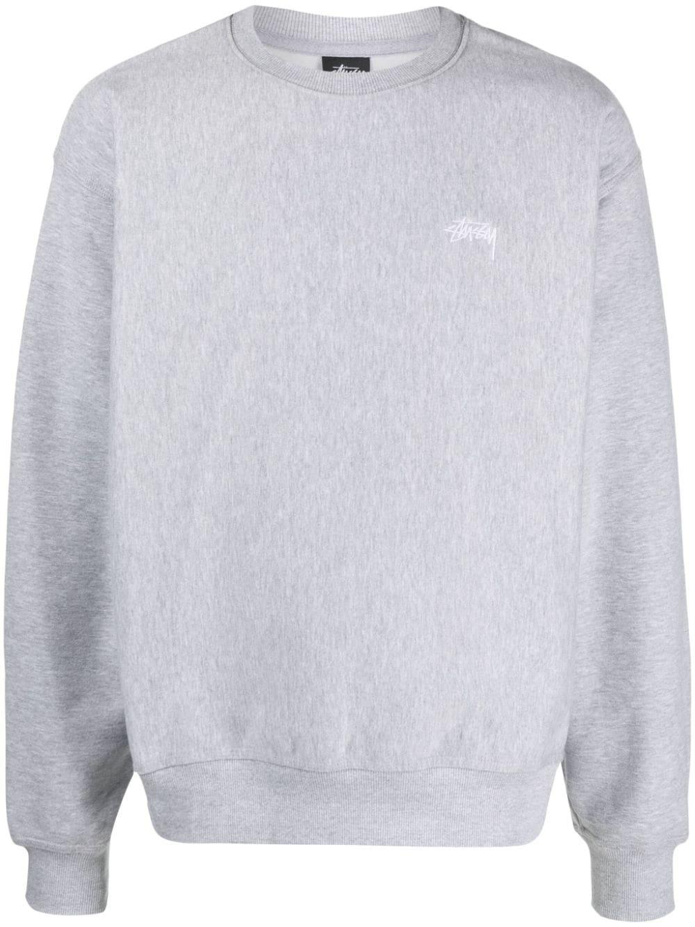 Stussy Stock Logo Sweatshirt Heather Grey in Grey for Men Lyst UK