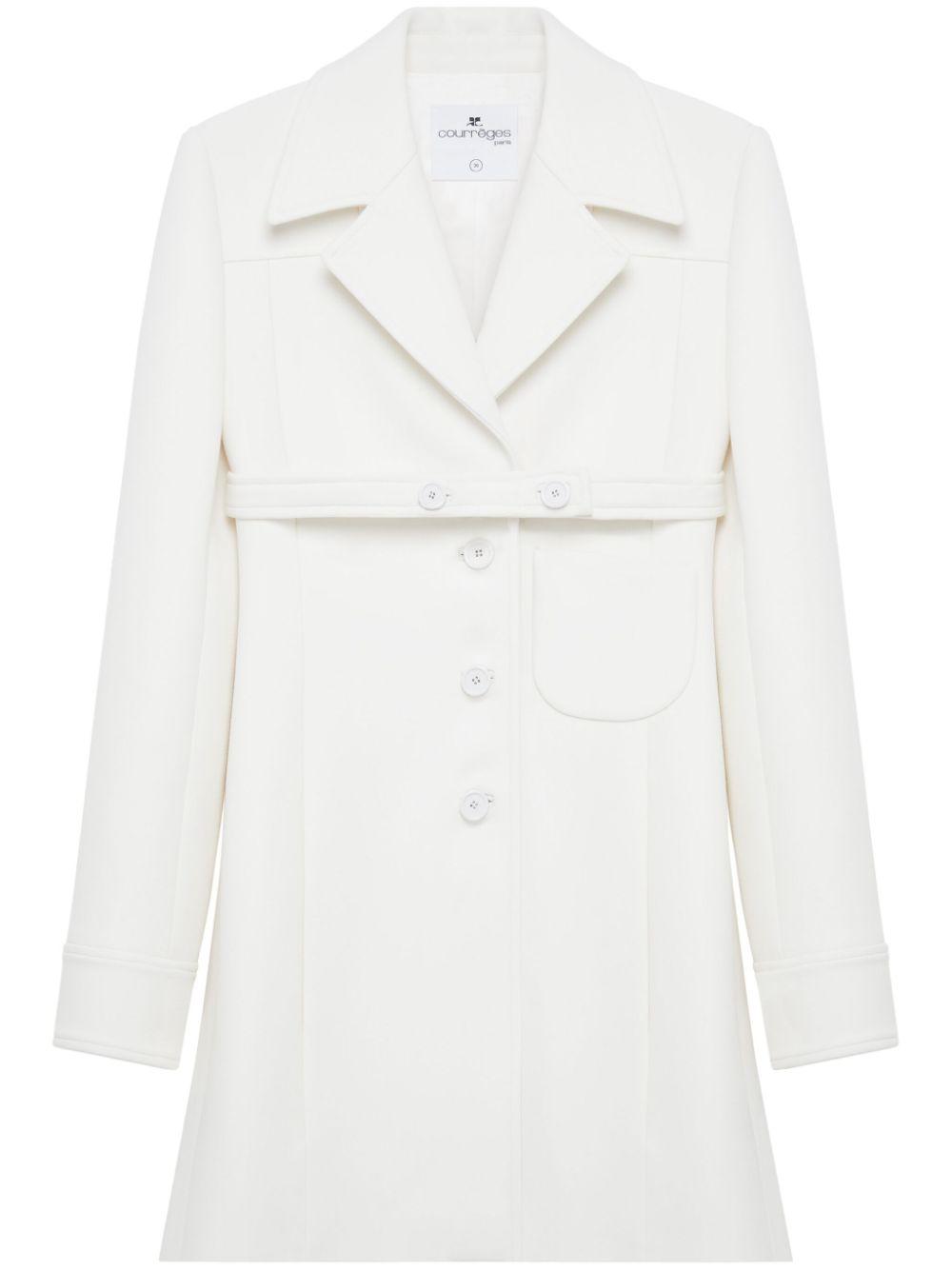 Courreges レディース ホワイト ベルテッド コート コート