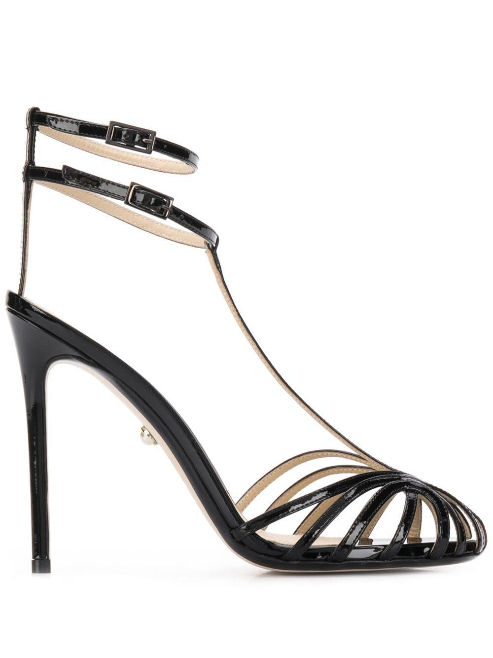 ALEVI Leather Stella Strappy Sandals in Black - Lyst