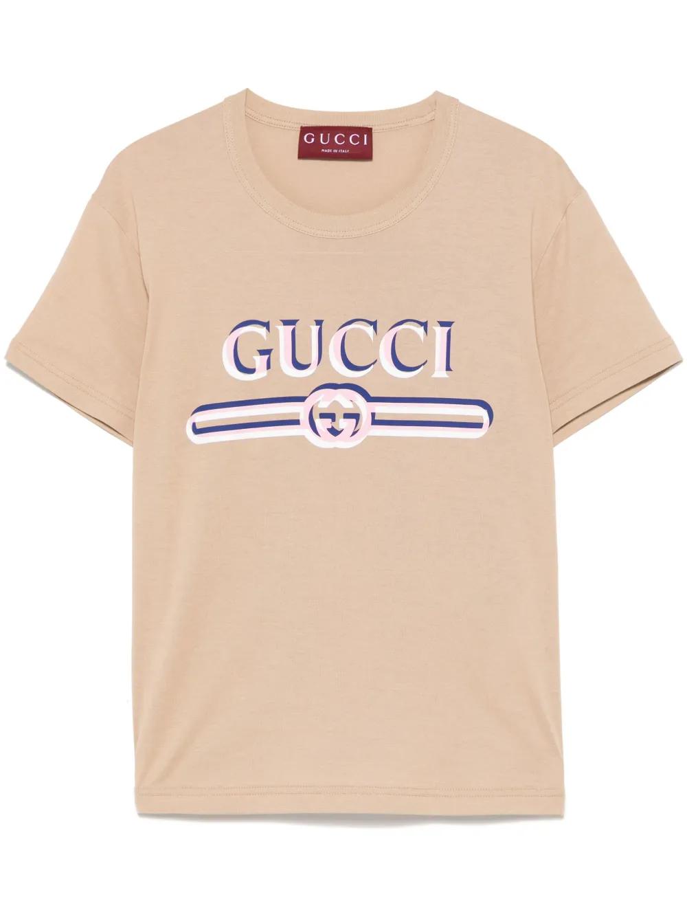 Gucci Cotton Jersey T-Shirt With Print, Ready-To-Wear in Natural
