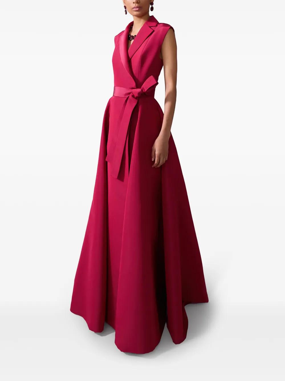 Carolina Herrera Belted Trench Gown in Red | Lyst