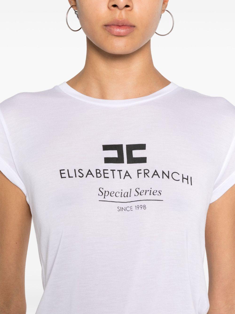 Tシャツ・カットソー ELISABETTA FRANCHI LOGO SHIRT Elisabetta Franchi - Short Sleeve Round Neck T-Shirt Logo