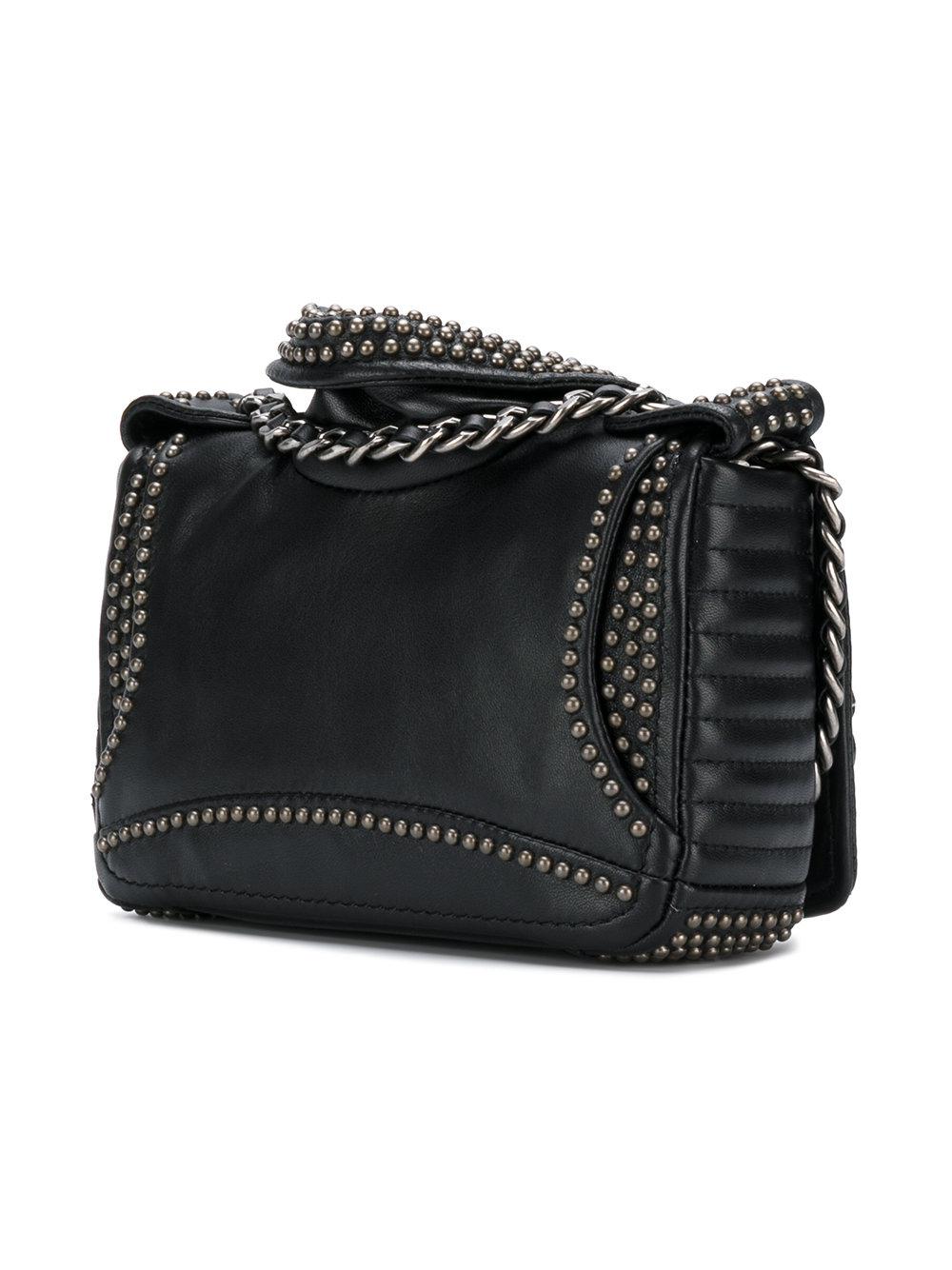 Moschino Studded Leather Jacket Bag in Black - Lyst
