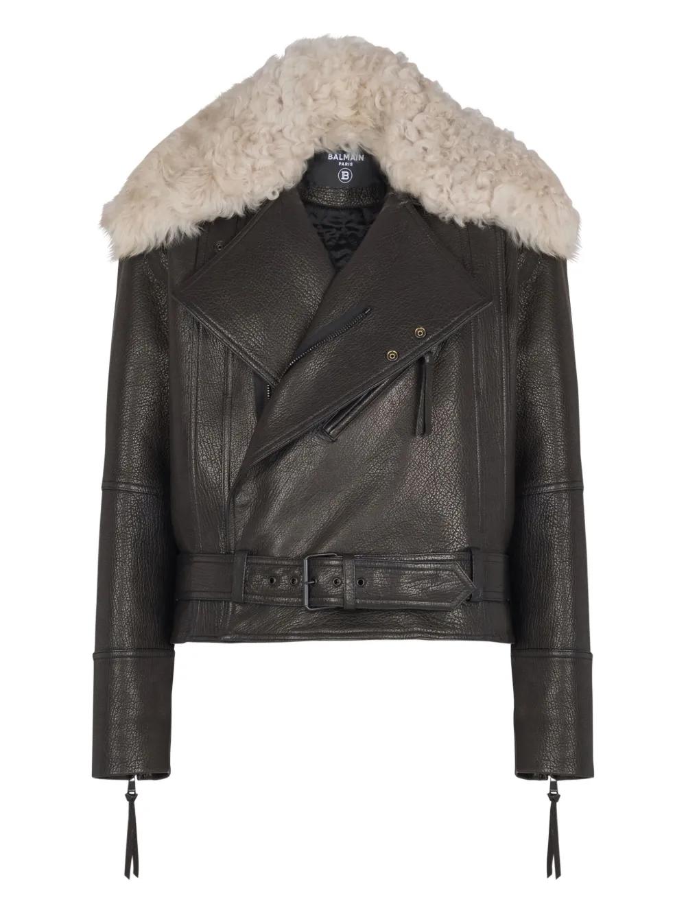 balmain-black-Shearling-collar