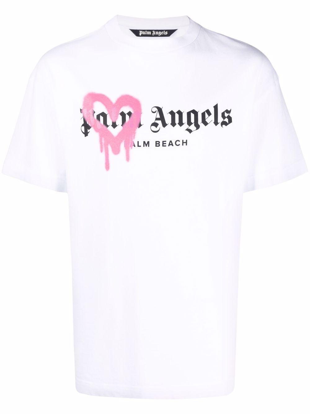 T-shirt Sprayed Heart Palm Angels pour homme en coloris Blanc | Lyst