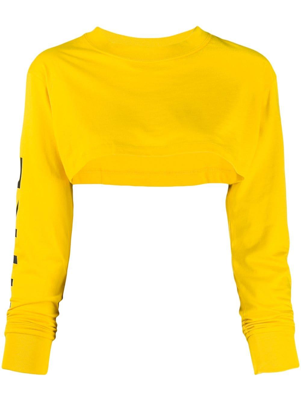 Top corto con logo estampado Nike de color Amarillo | Lyst