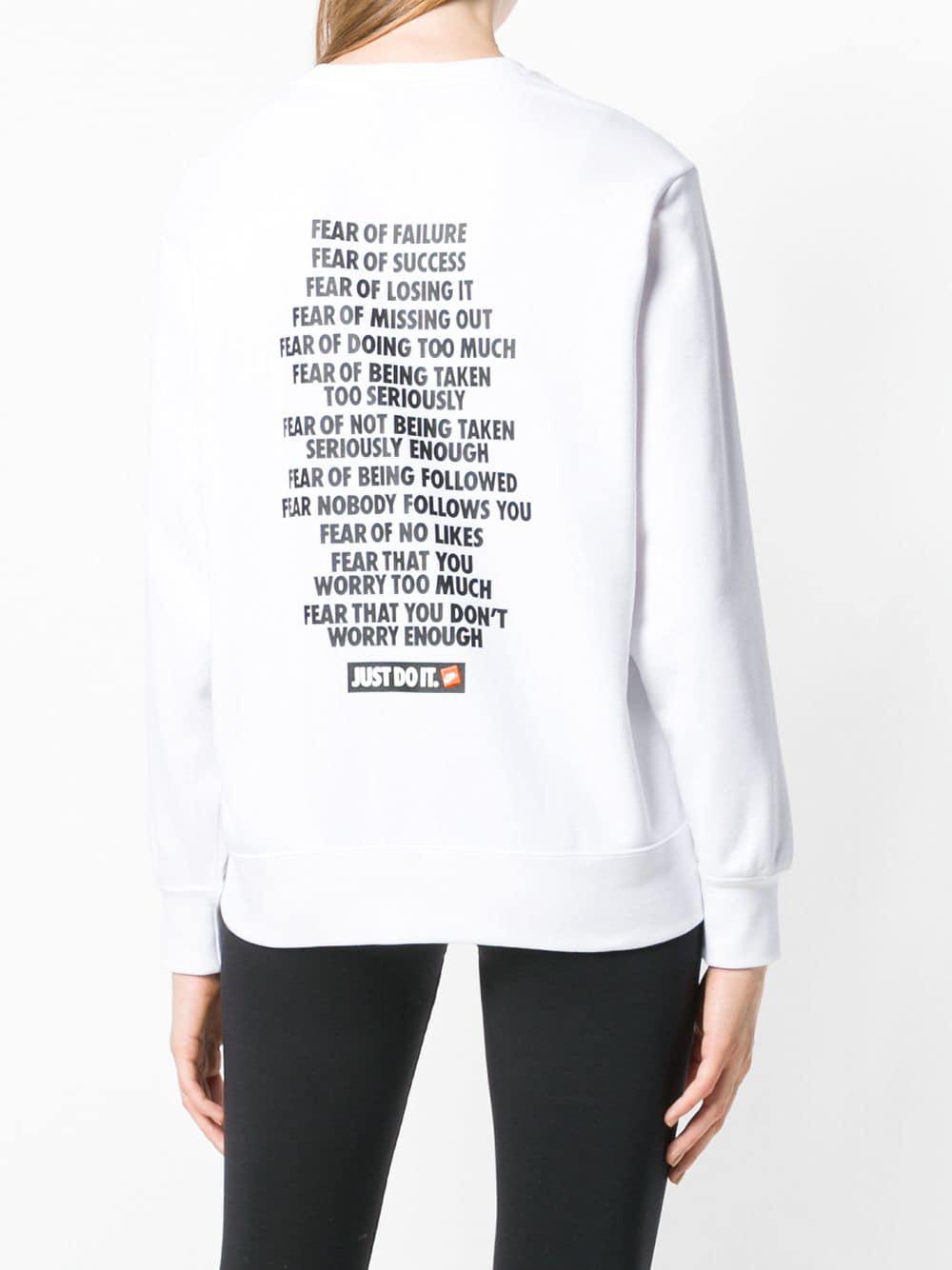 nike just do it fear sweatshirt
