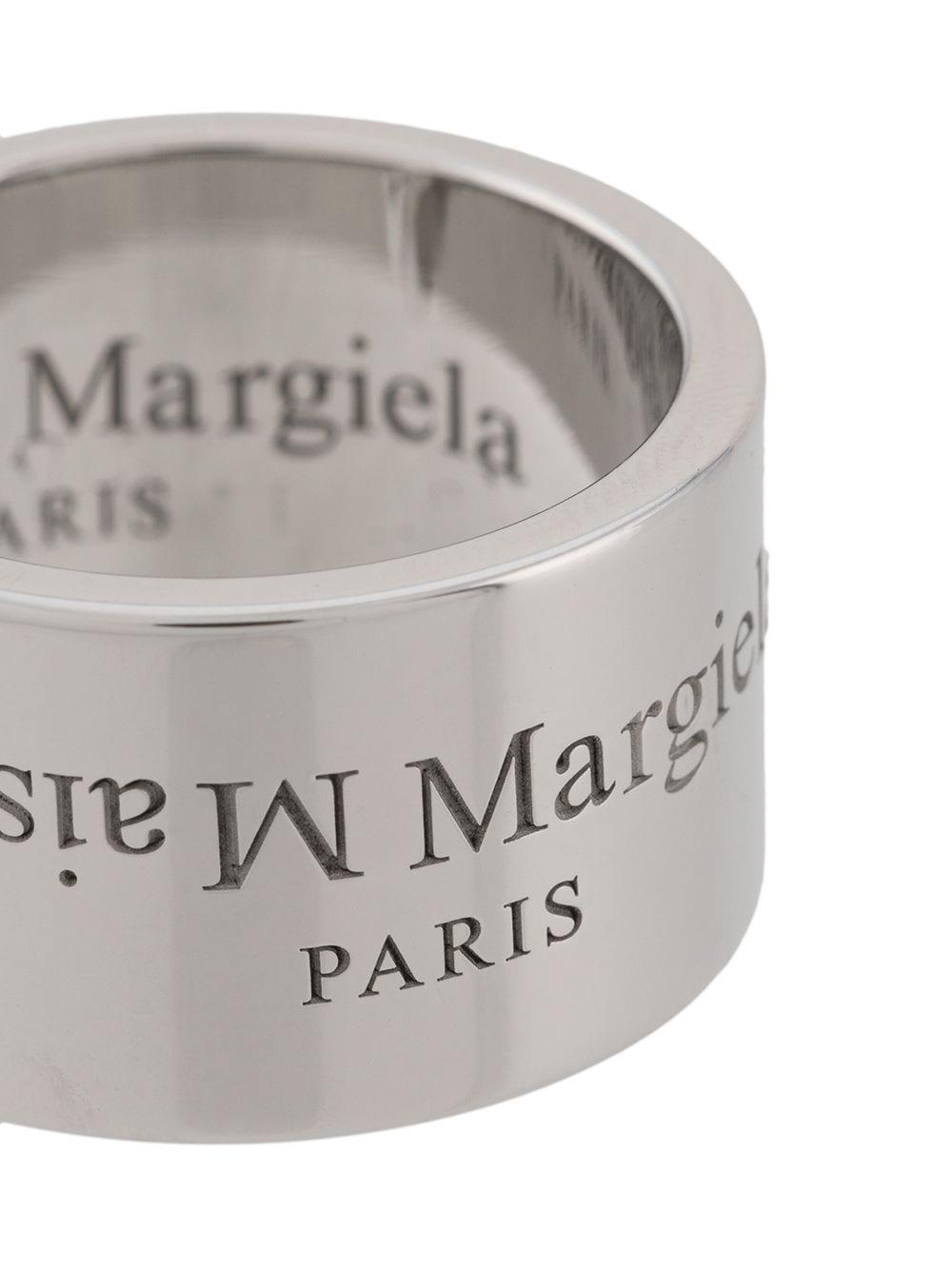Maison Margiela Engraved Logo Silver Ring in Metallic for Men - Lyst