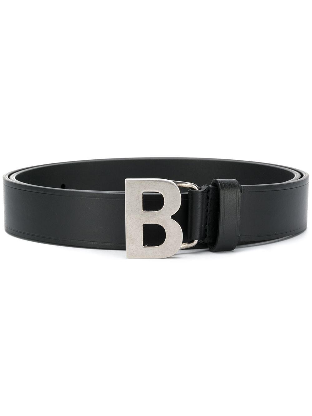 Balenciaga B Buckle Leather Belt in Black for Men | Lyst