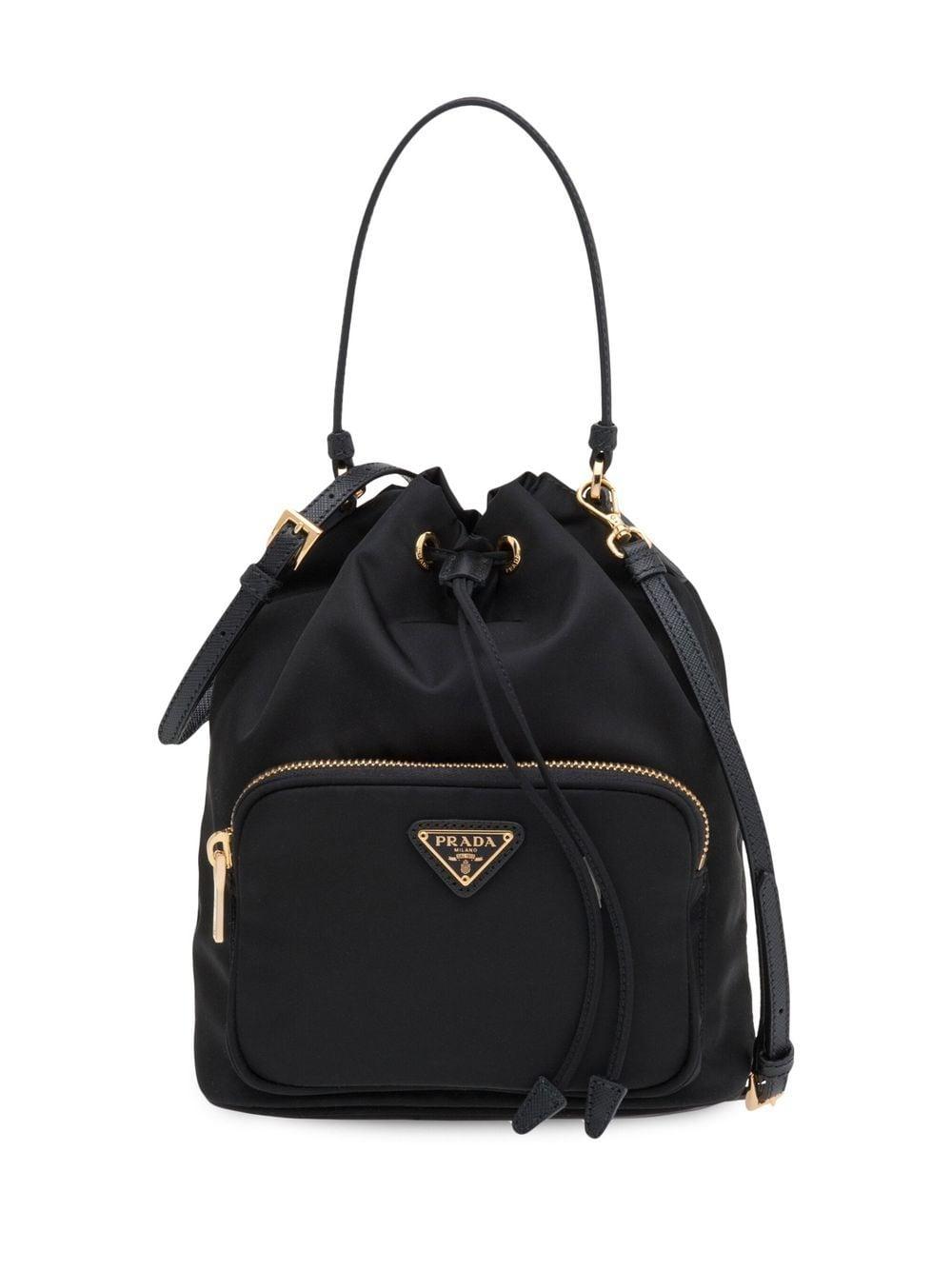 Prada Re-nylon Bucket Bag in Black | Lyst