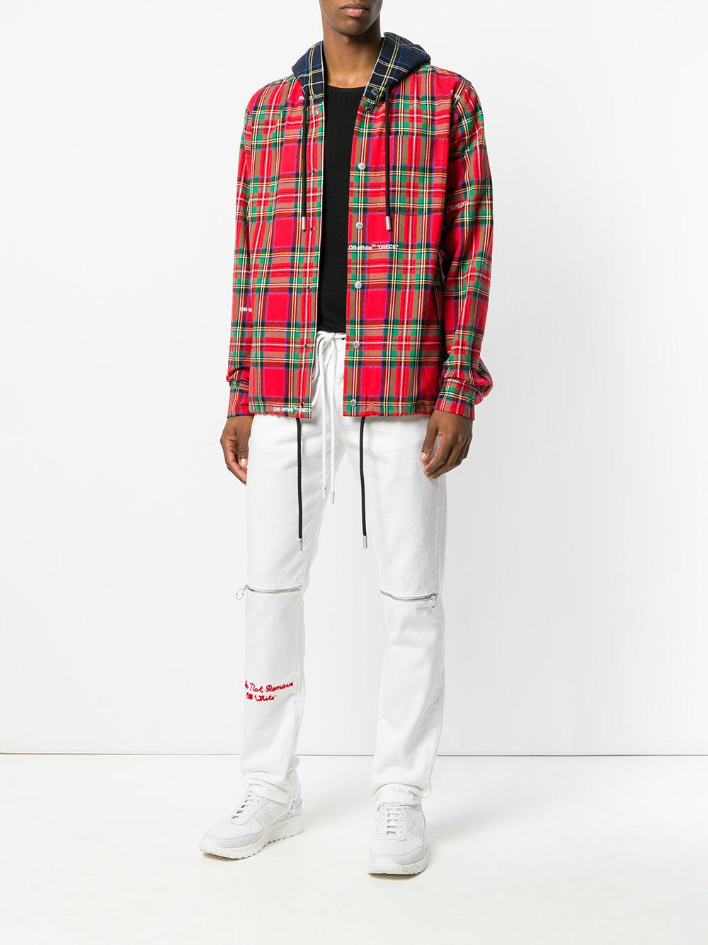 off white plaid jacket