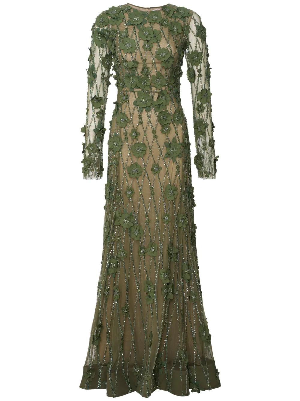 Rachel Gilbert Landon Gown Dress in Green | Lyst
