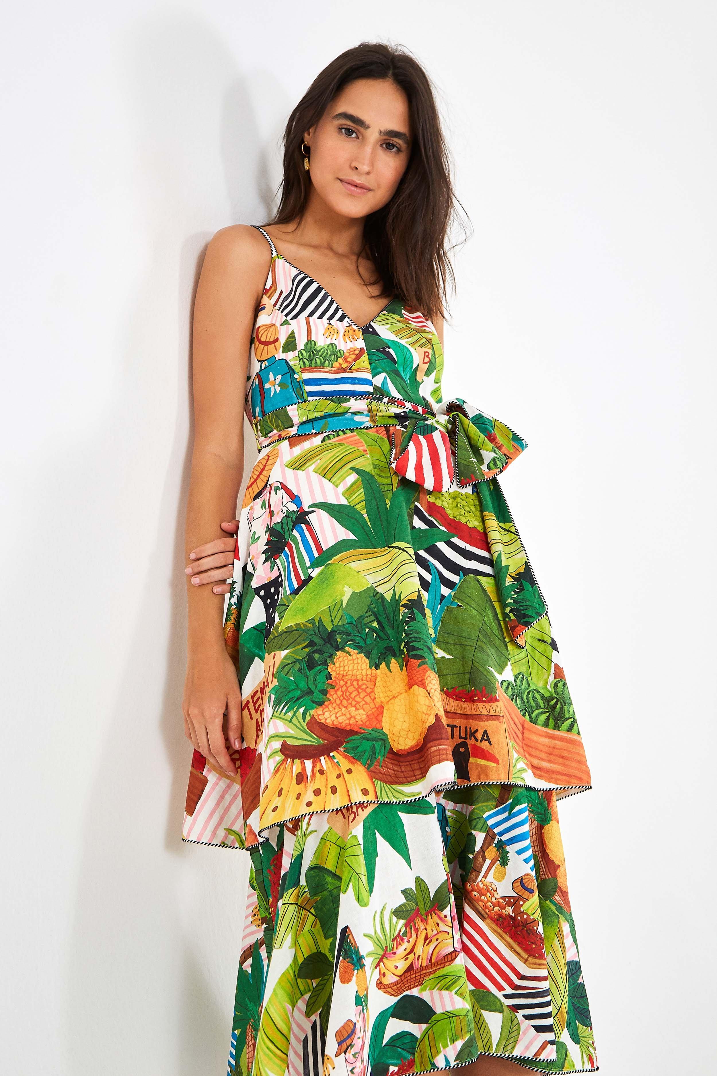 FARM Rio Tropical Fair Midi Dress, / Xs in Green - Lyst