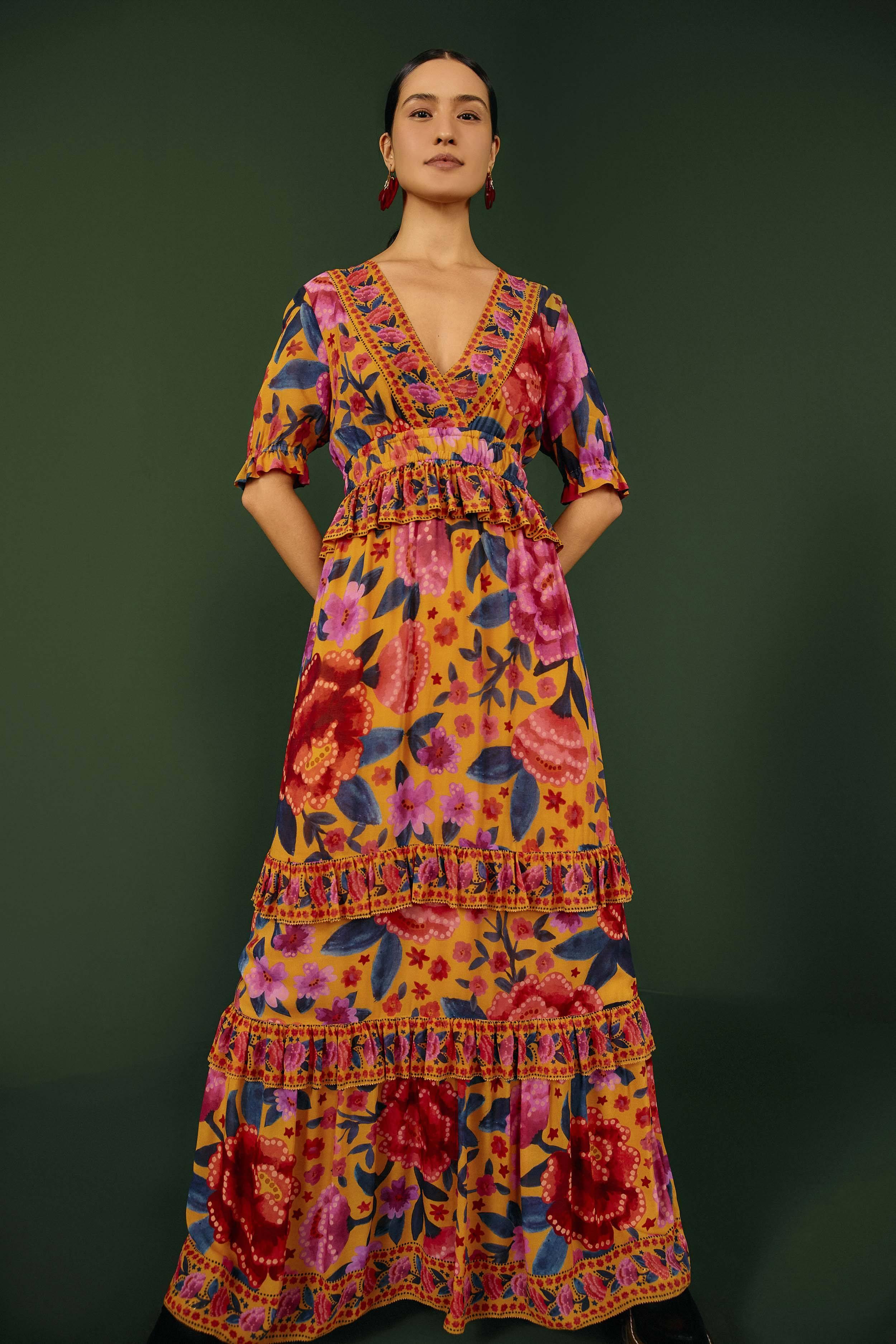 farm rio mini cashew maxi dress