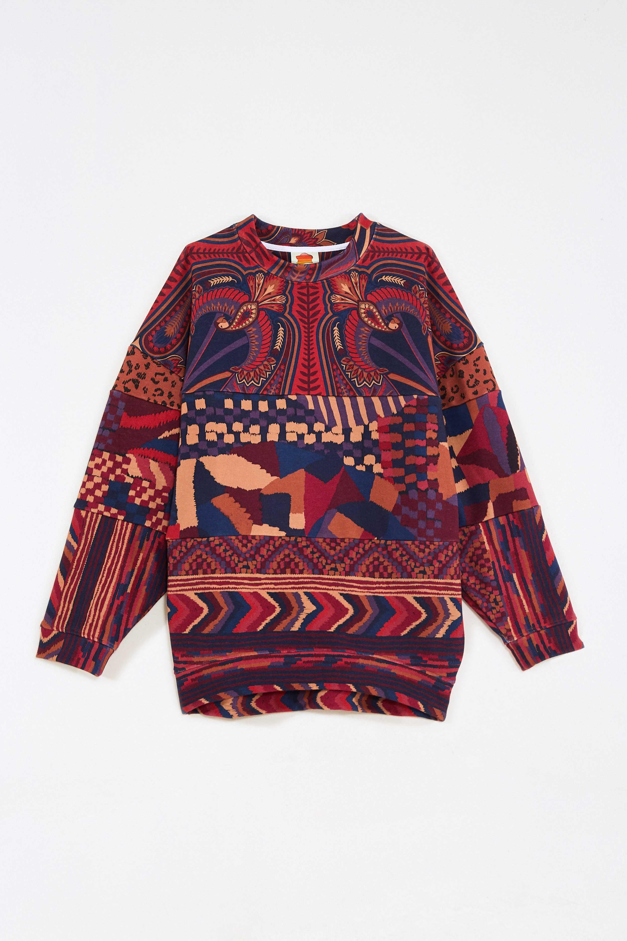 farm rio mixed print sweatshirt