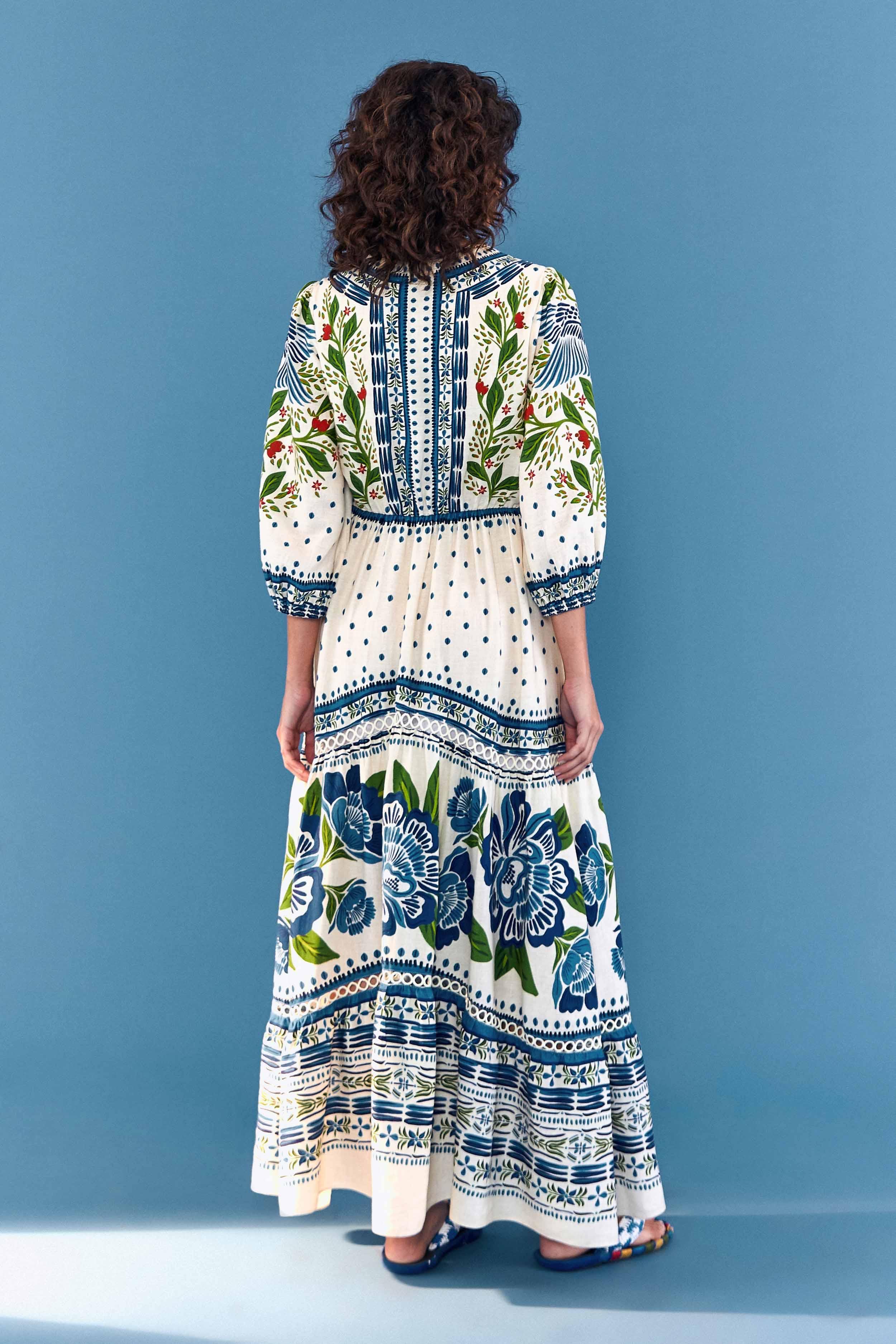 FARM Rio Off White Macaw Flight Maxi Dress | Lyst