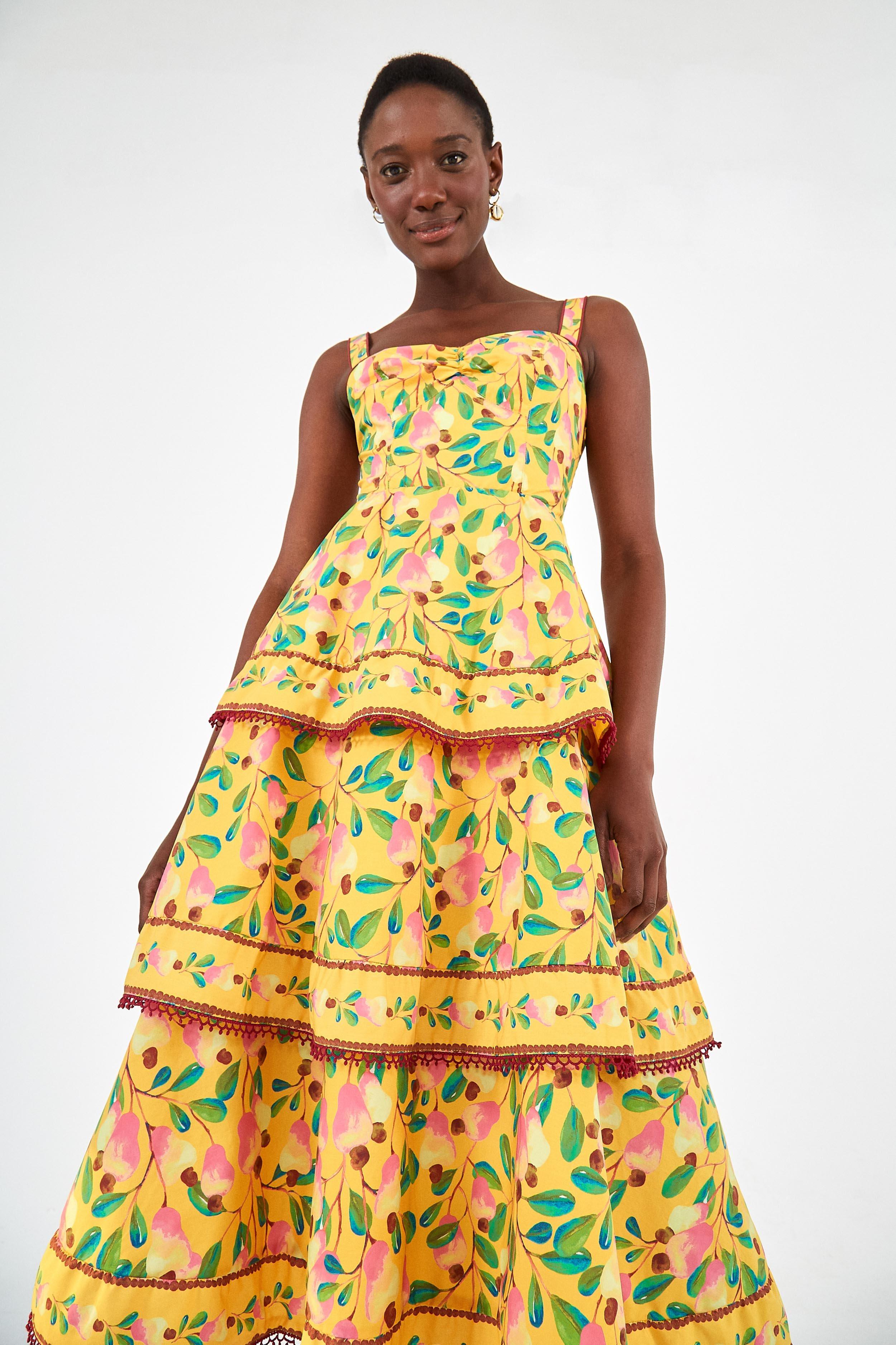 FARM Rio Mini Cashew Midi Dress, / Xs in Yellow - Lyst