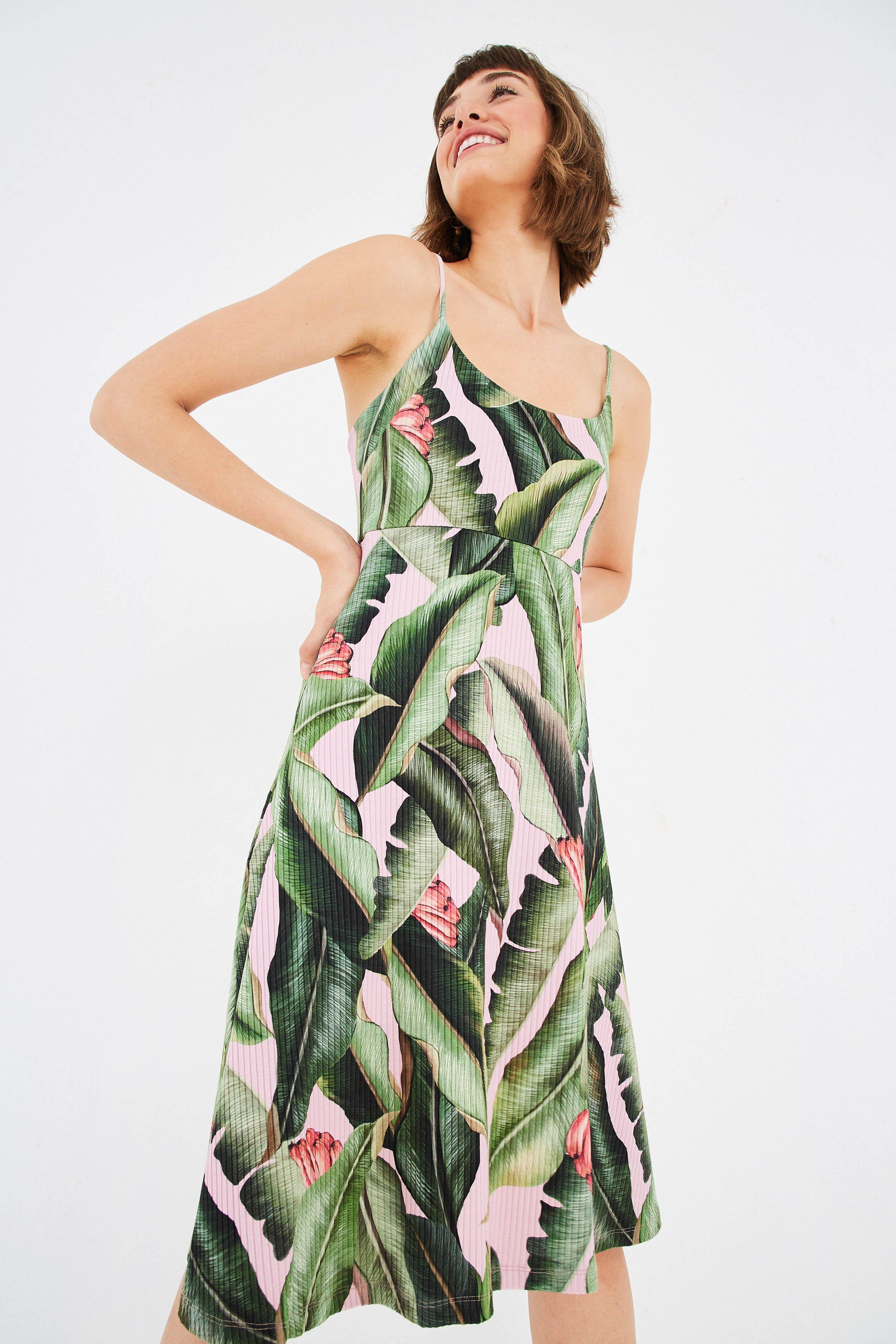 palm midi dress