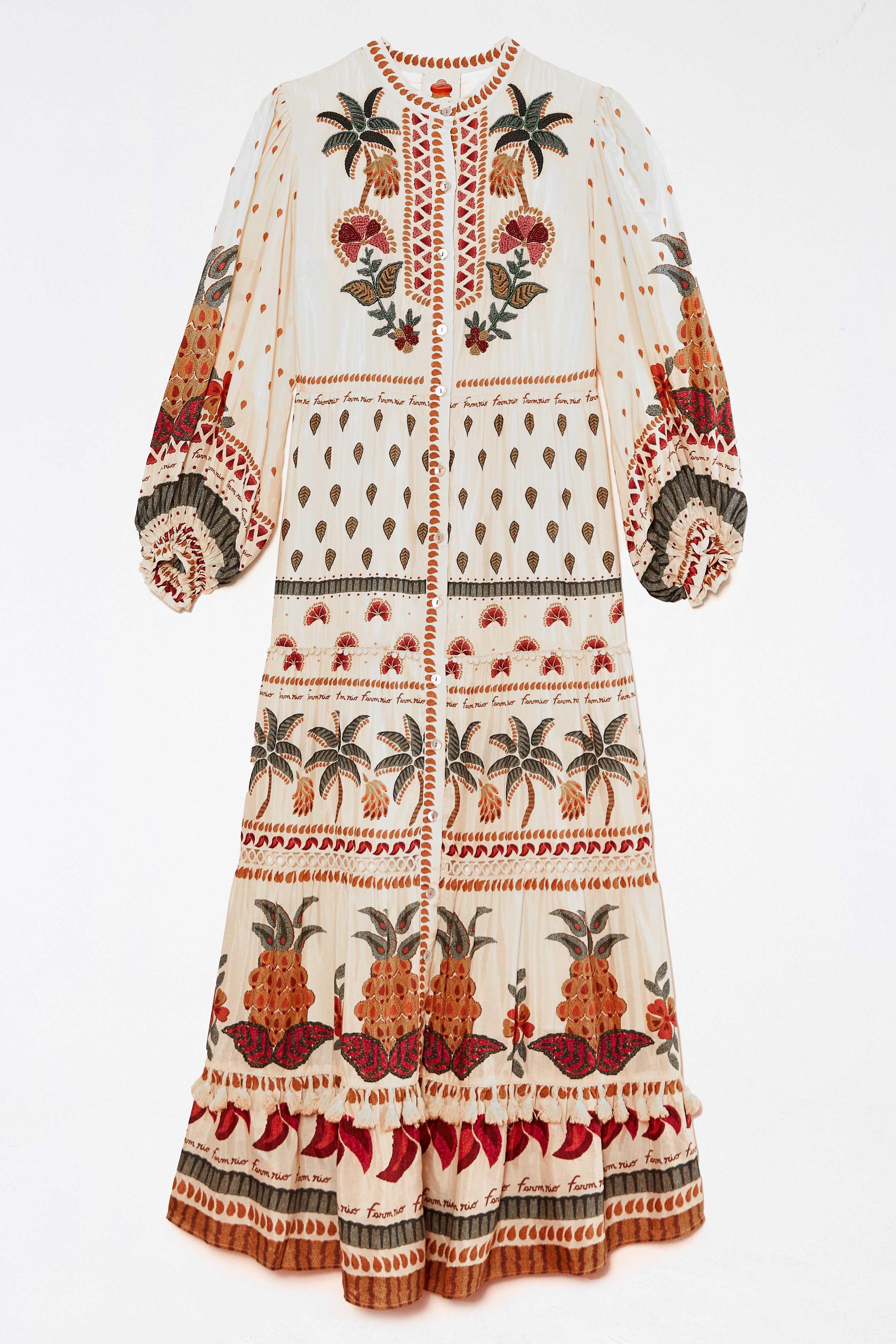 Brazil Embroidered Maxi Dress 