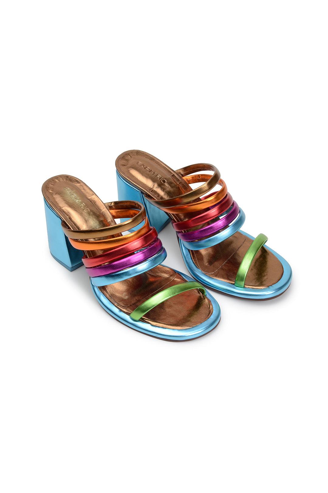 FARM Rio Rainbow Block Heel Slide Sandal | Lyst