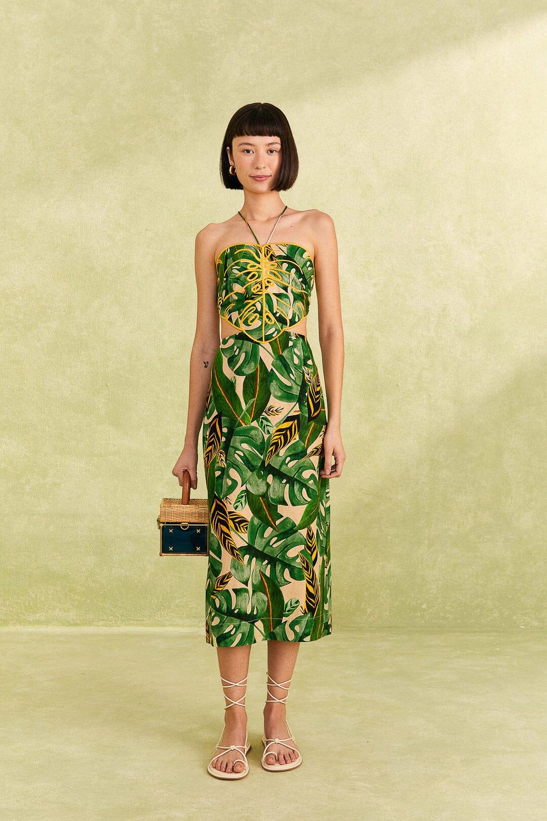 FARM Rio Midi Dress in Green | Lyst